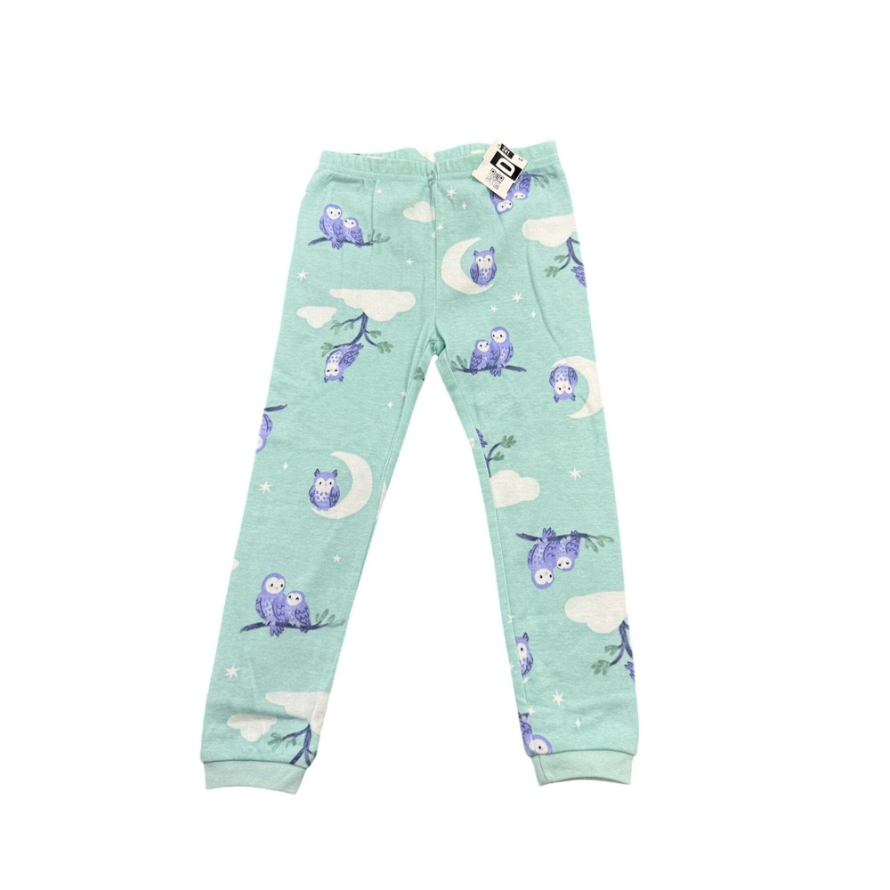 Carters Just One You Toddler 2T Pajama Pants Mint Green Purple Owl Moon Print